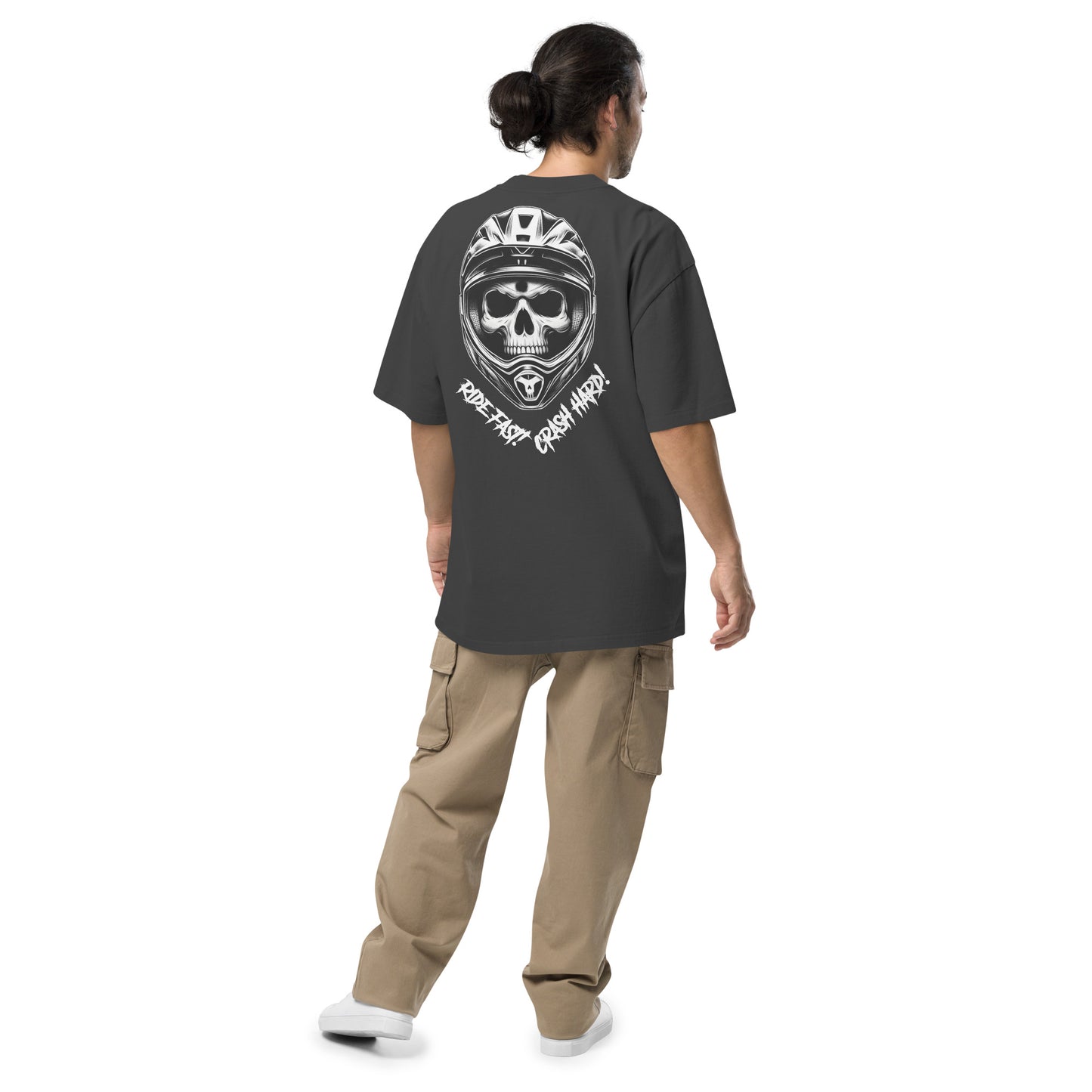 Slay The Trails Helmet Oversized faded t-shirt (Black)